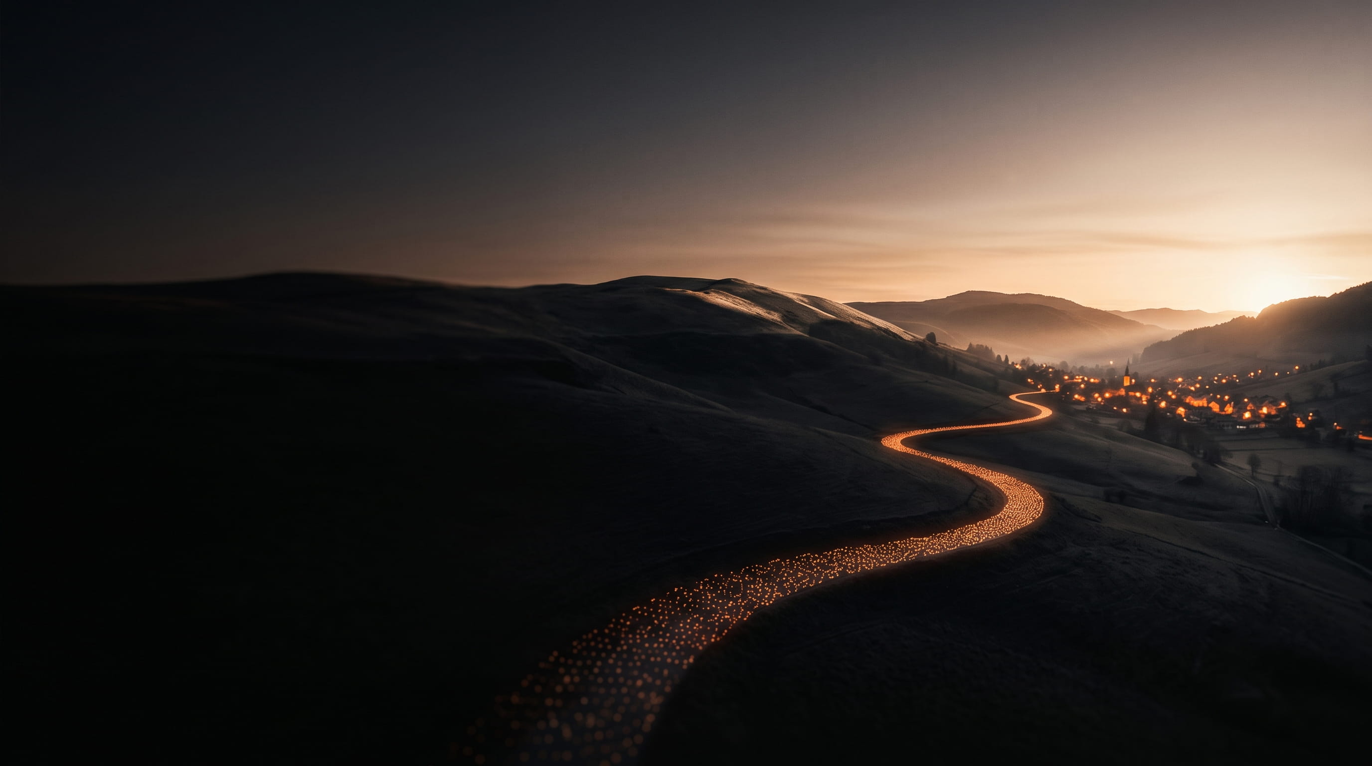 A landscape at sunrise
